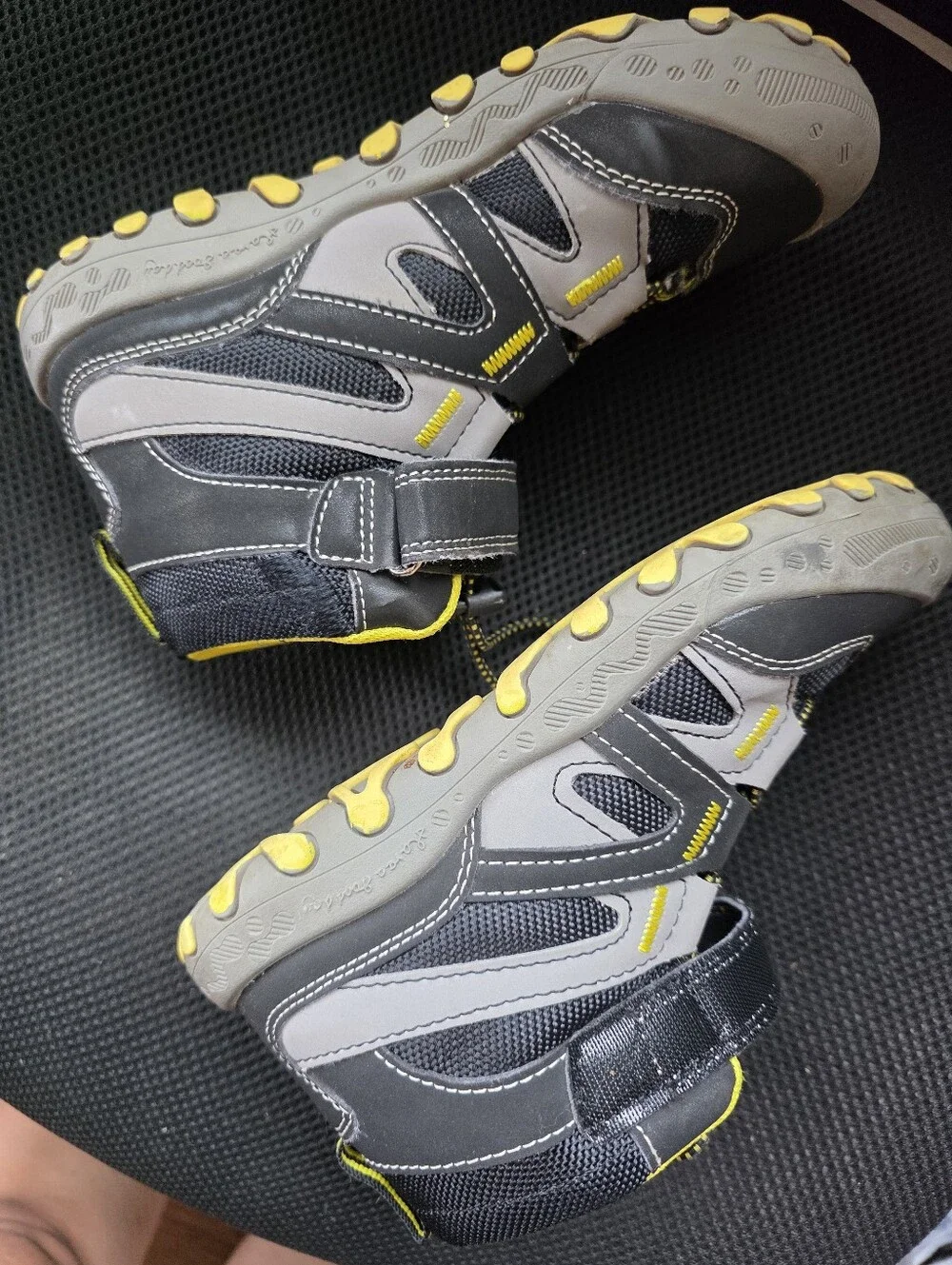 Mishansha Kids Hiking Boots Size EU 32 (US 1-1.5) Grey/Yellow High-Top Trail Sho